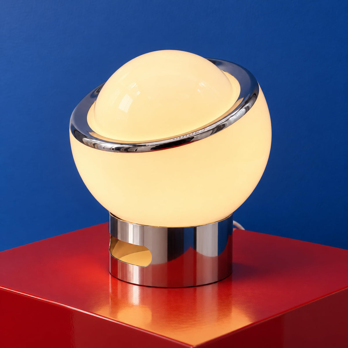 White Orb Lamp in a room