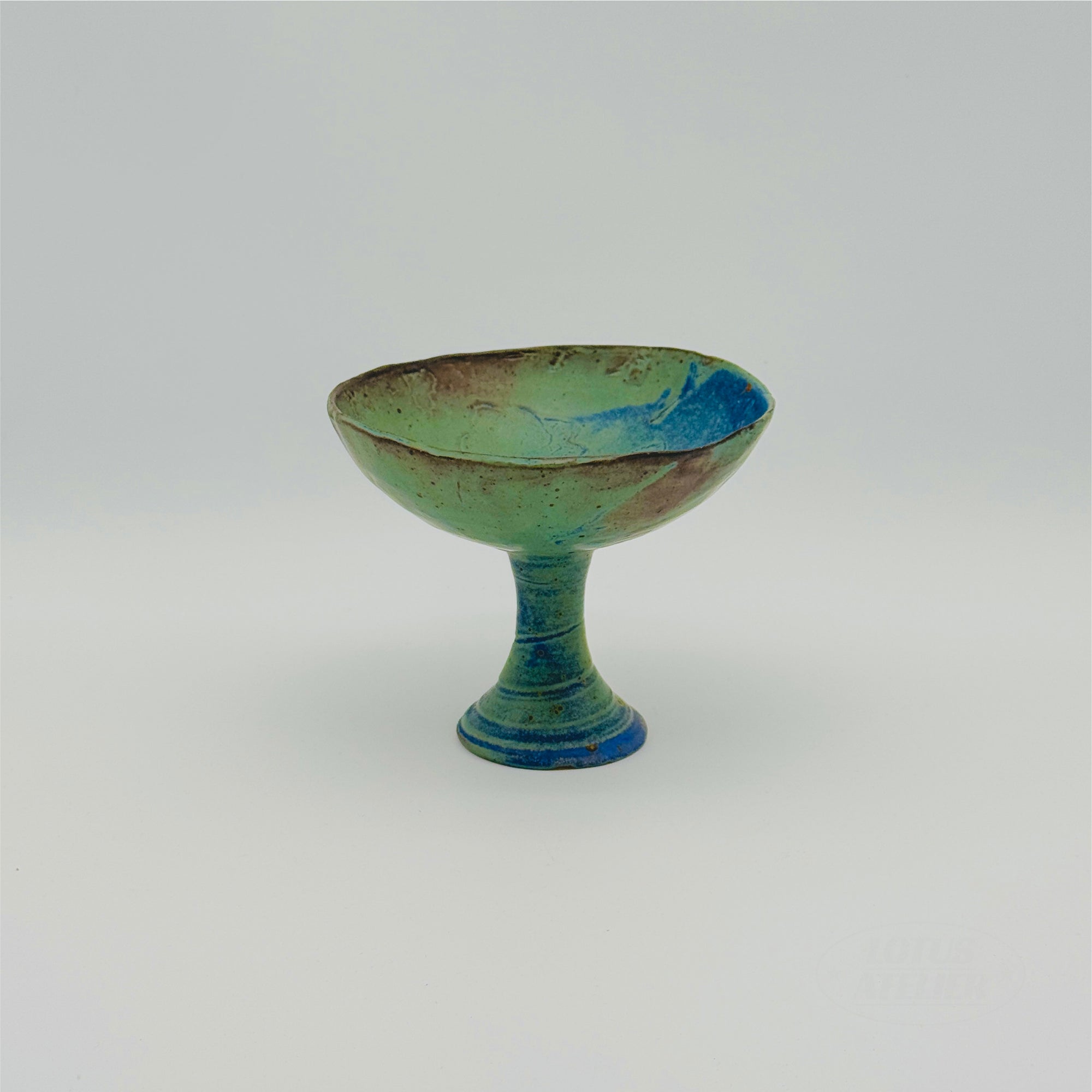 Blue and Green Ceramic Goblet