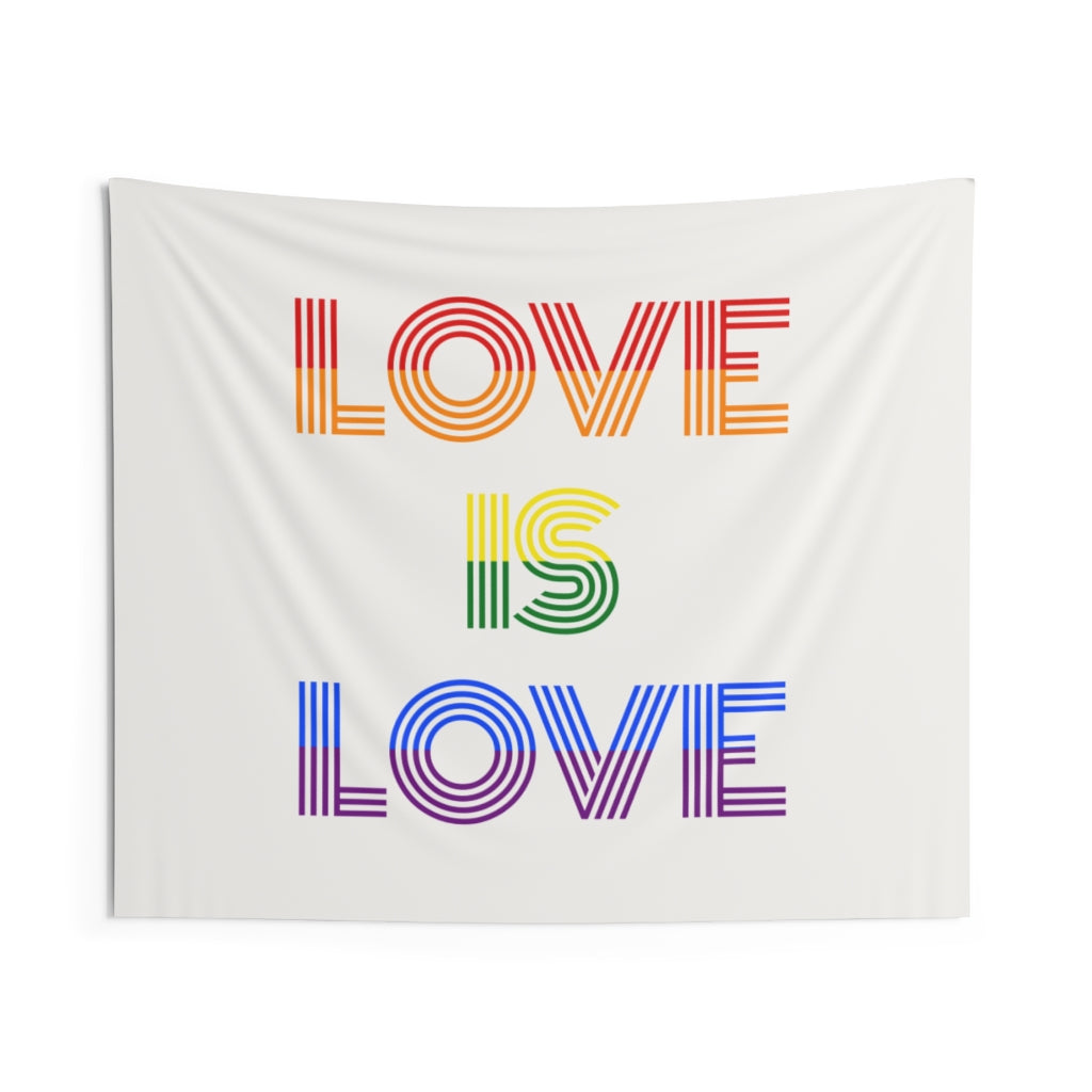 LGBTQ Tapestry | Love is Love College Tapestry | LGBT Wall Decor | Bedroom, Apartment, Living Room Wall Hanging