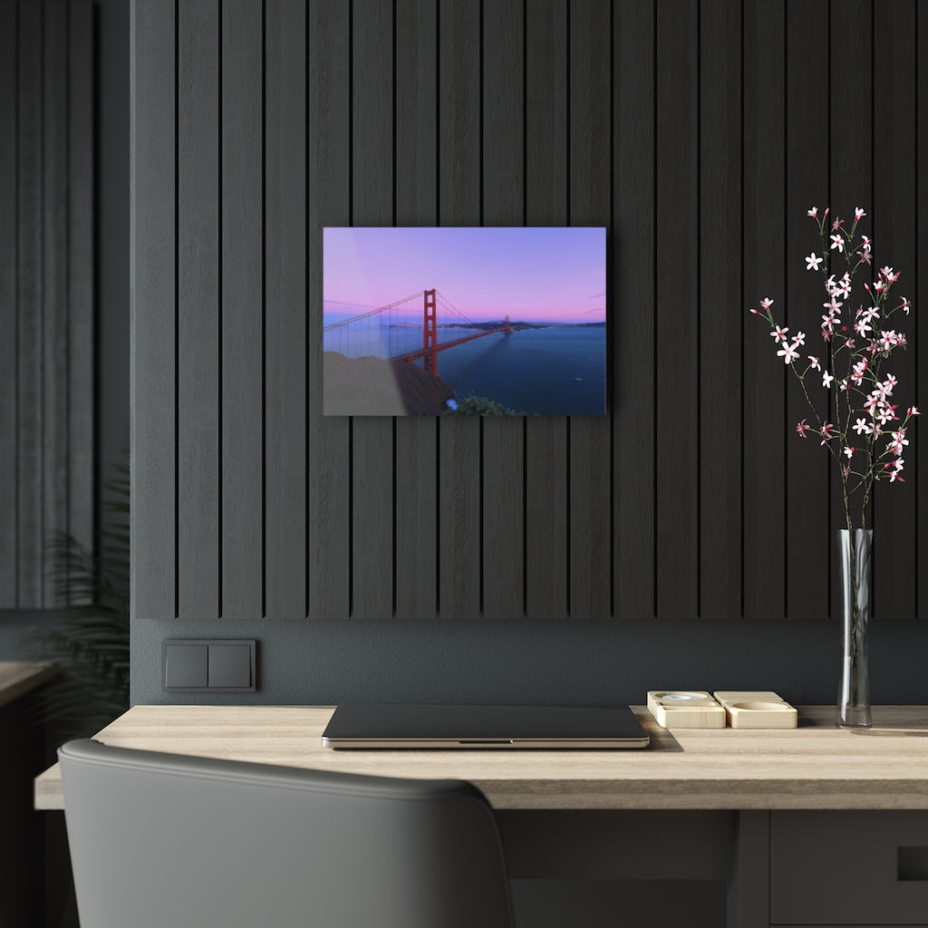 San Francisco Golden Gate Bridge at Sunset Acrylic Print Glass Wall Art