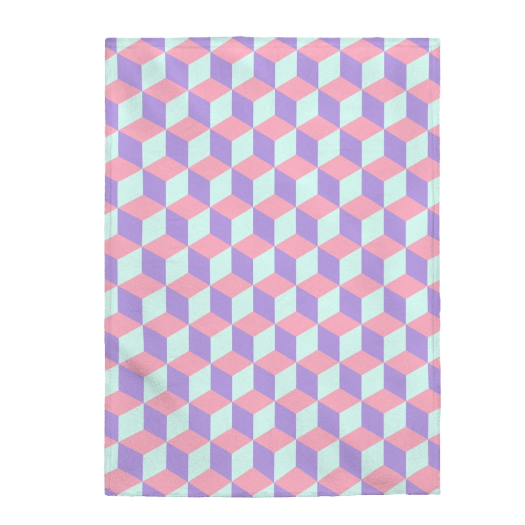 Comfy Blanket Cute Preppy Pattern | Velveteen Plush Blanket Multiple Sizes (30 x 40, 50 x 60, 60 x 80)