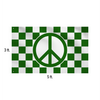 Load image into Gallery viewer, Checkered Green &amp; White Hippie Peace Sign - 3x5 College Dorm Flags