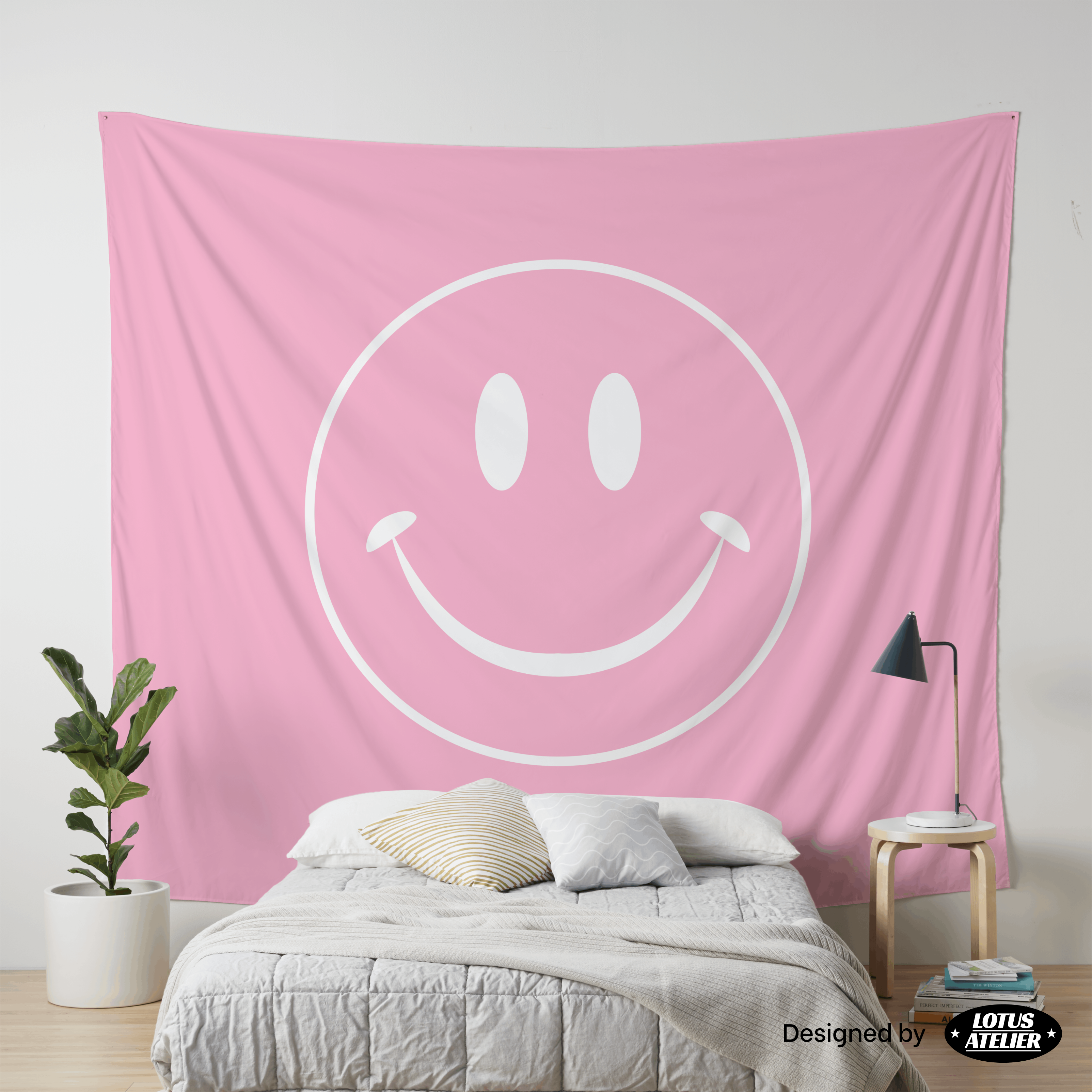 Smiley Face Tapestry Cute | Multiple Colors