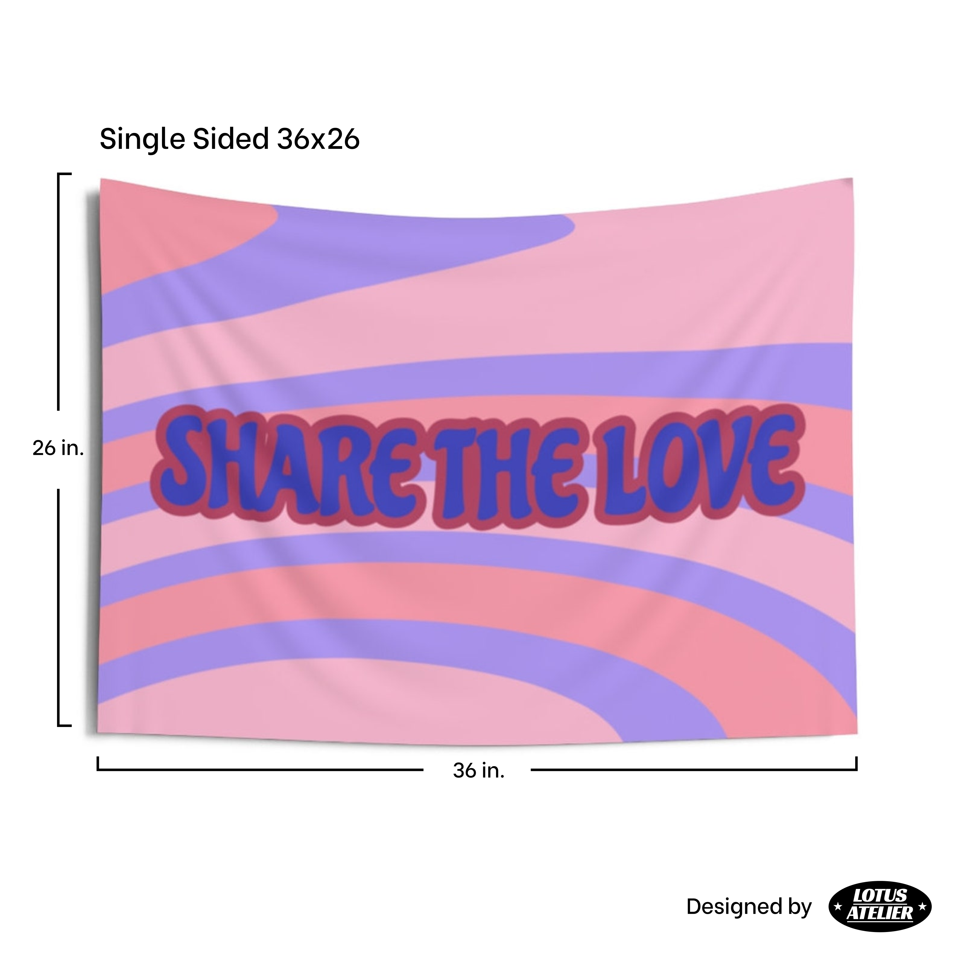 Share the love Groovy tapestry 70s Vibe | Hippie college girls dorm room decor | Cool Tapestries | Multiple Sizes (36x26, 60x50, 80x68)