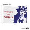 Uncle Sam I want YOU to get F*** up Funny Tapestry for Bedroom, Apartments, and Dorm Rooms | Cool Dorm Room Decor | Multiple Sizes