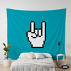 Funny Tapestry for Bedroom Teen Guys or Girls Wall Hanging | Retro College Dorm Decor | Rock On Computer Hand | Multiple Sizes