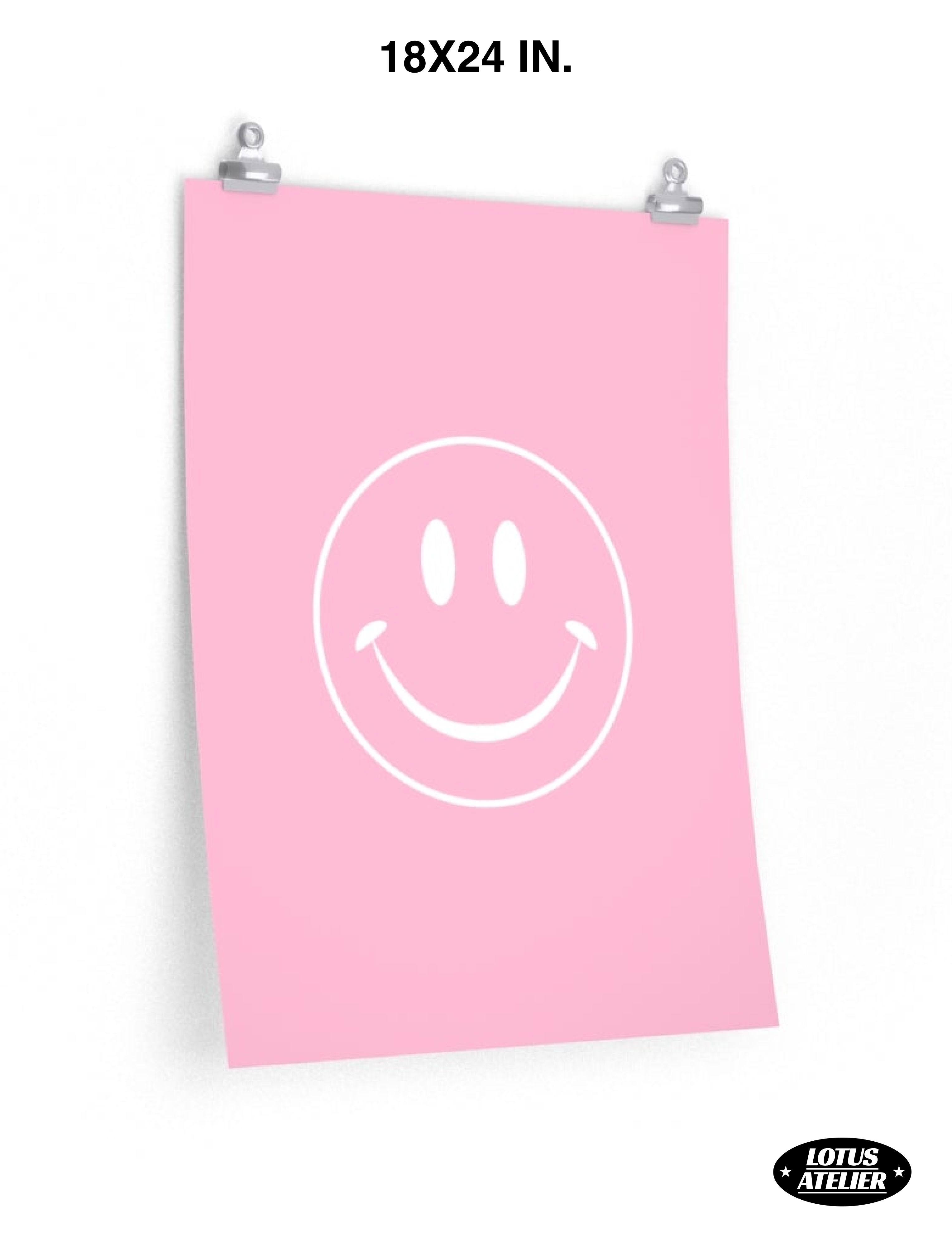Cute Smiley Face Poster for Room | Bedroom Posters & Preppy Room Decor | Danish Pastel Aesthetic Poster Wall Decor | UNFRAMED
