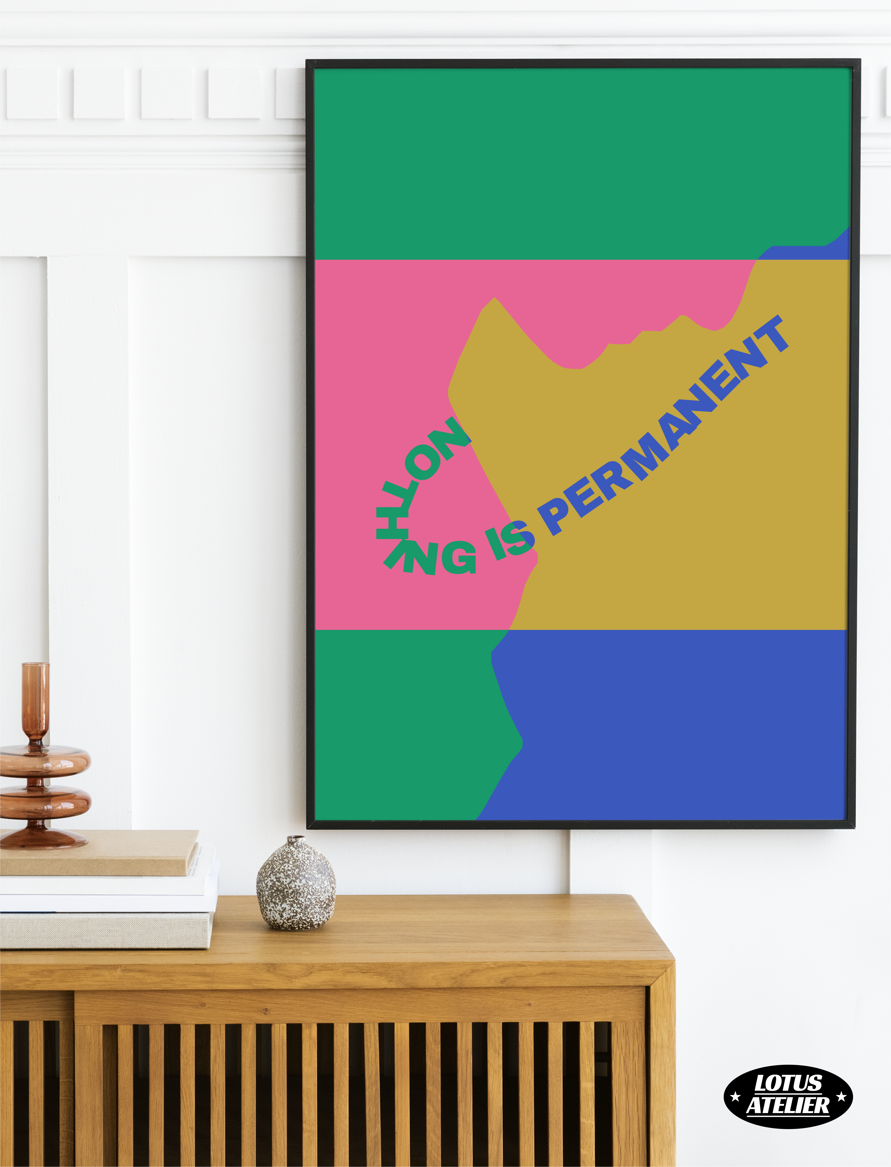 Nothing is Permanent Poster for Room Teen  | Trippy Posters | Bedroom Posters & Preppy Room Decor | Abstract Aesthetic Poster Wall Decor Quote | UNFRAMED