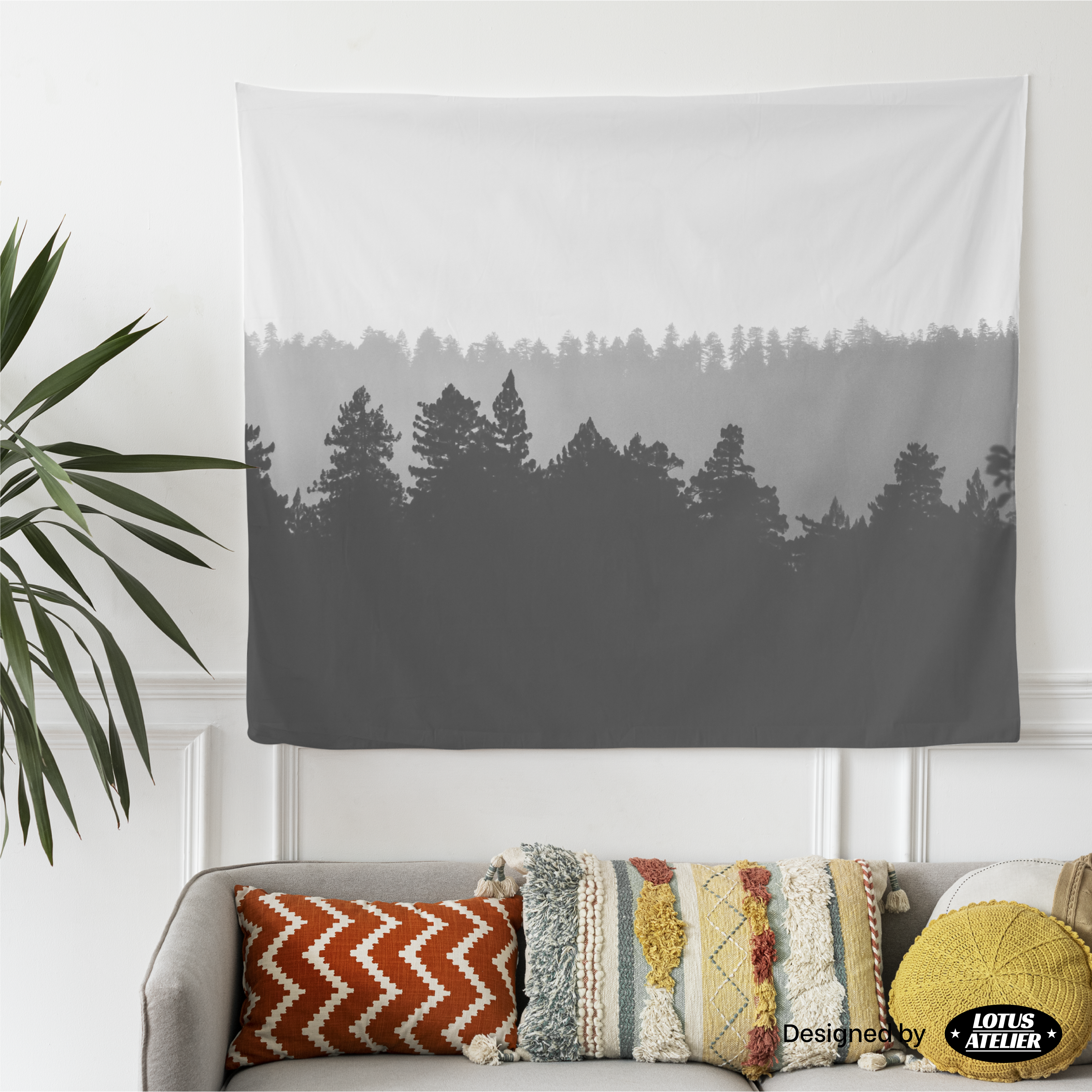 Silhouette Forest Tapestry