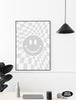Grey Smiley Face Poster | UNFRAMED