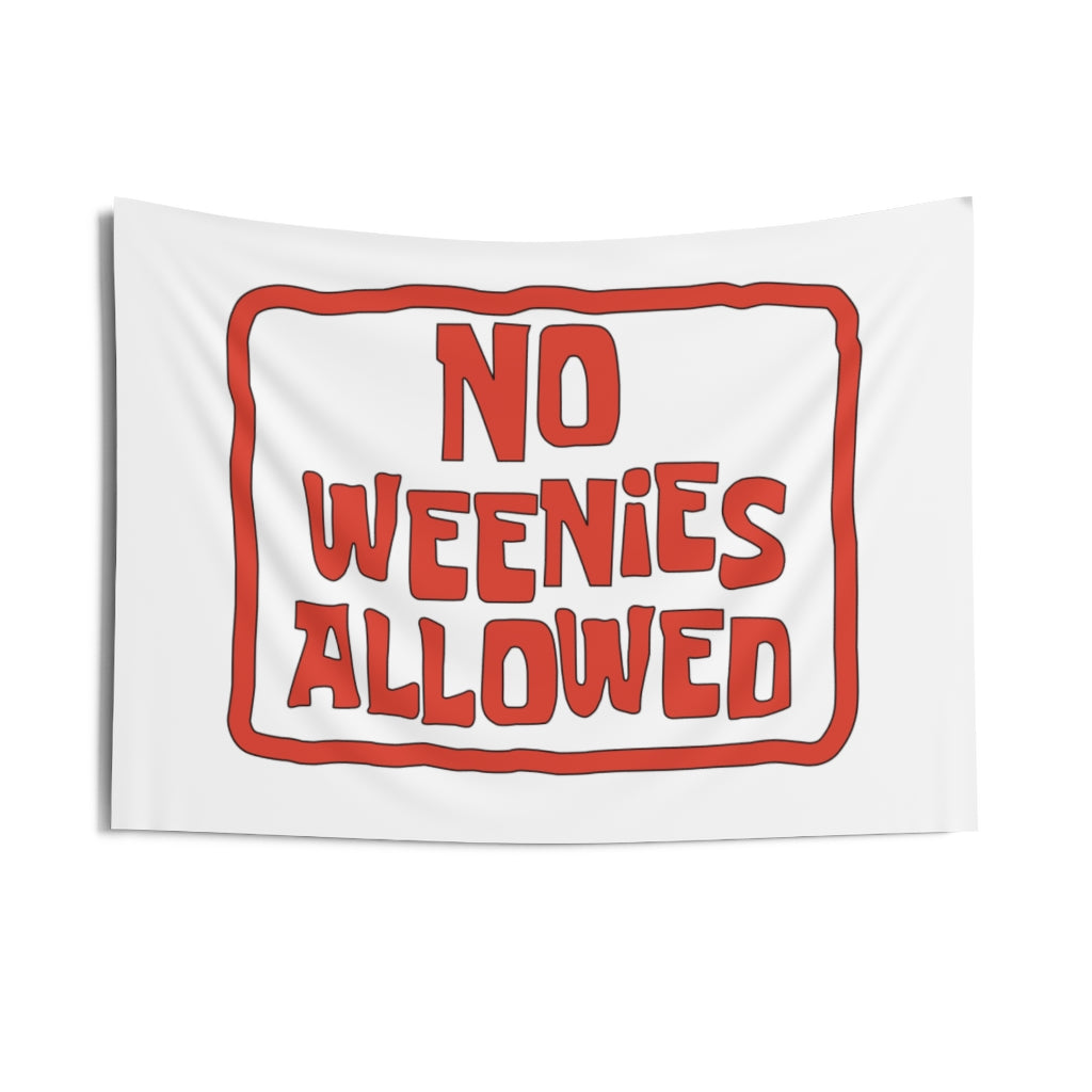 No Weenies Allowed Flag Tapestry | Teen Bedroom Tapestry Meme | Dorm Room Decor | Multiple Size