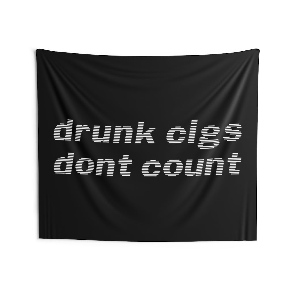 Drunk Cigs Don't Count Flag | Retro Tapestry | Frat Flags For Room Guys | College Dorm Room Decor | Multiple Size