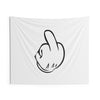 Cartoon Middle Finger Funny Tapestry for Bedroom | Simple Tapestry Black & White | College Dorm Decor | Multiple Sizes
