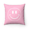 Pink Smiley Face Pillow Cute | Spun Polyester Square Pillow