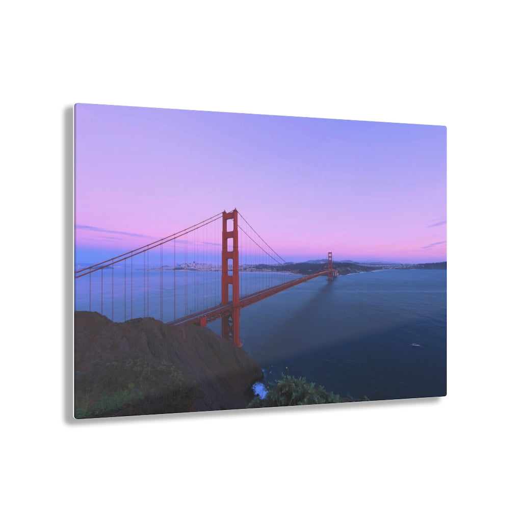San Francisco Golden Gate Bridge at Sunset Acrylic Print Glass Wall Art